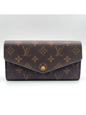 Louis Vuitton Portefeuille Sarah Monogram Enabled Brown Bifold Wallet Gold
